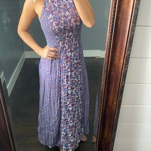 Red white and blue dress with paisleys. Size M